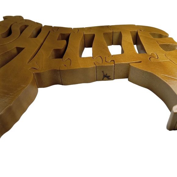 Shetland Sheepdog Sheltie Wooden Scroll Jigsaw Puzzle Figurine Art Wood USA Sign - Picture 6 of 6